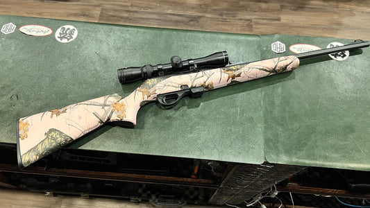 Remington Model 597 Semi-Auto .22LR with Tasco 3-9x Scope (Pink Camo Stock)