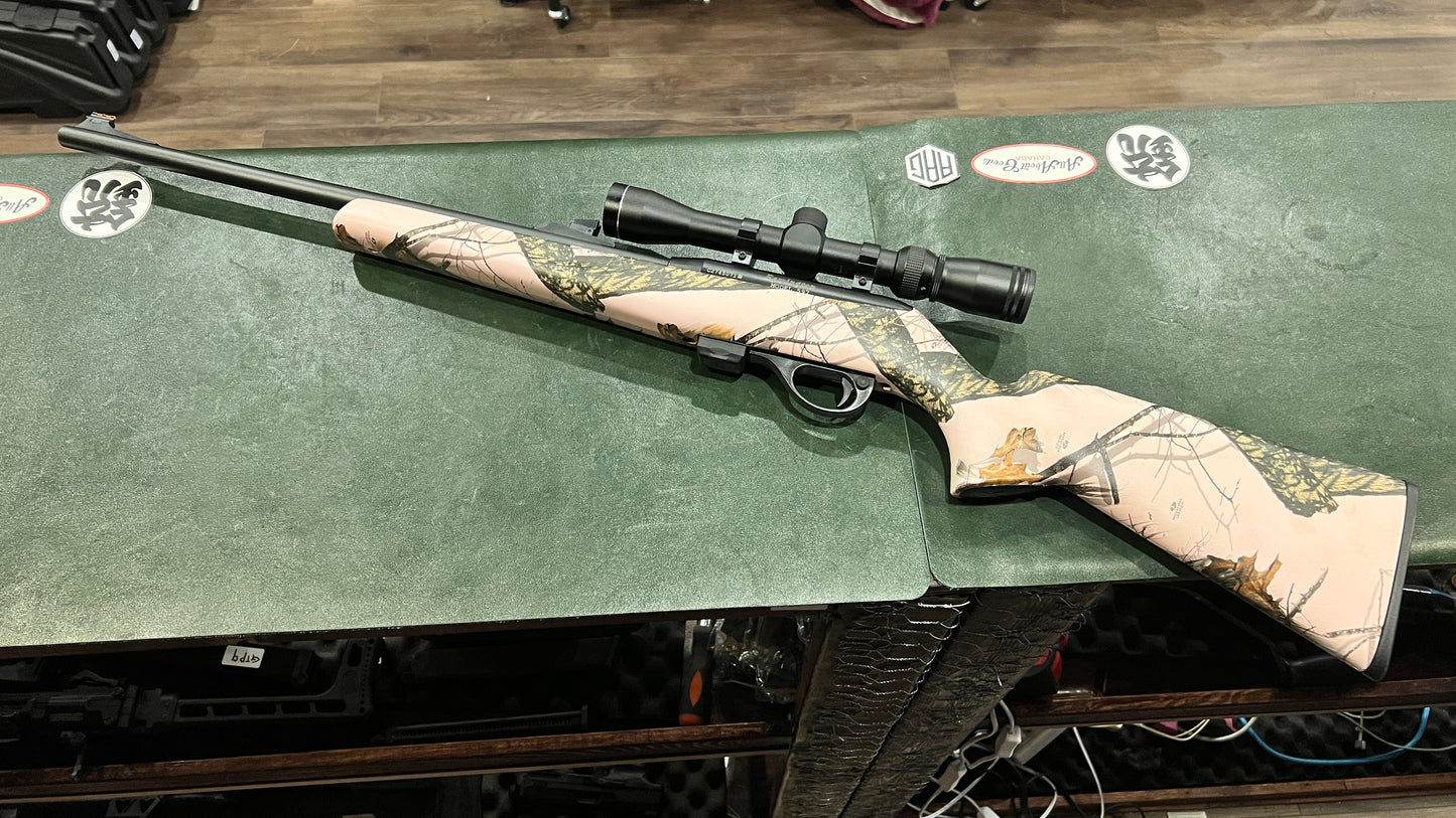 Remington Model 597 Semi-Auto .22LR with Tasco 3-9x Scope (Pink Camo Stock)