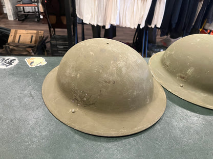 WWII Canadian Brodie Steel Helmet Shell – CSW 1941 / 1942 Marked – Original Paint, No Liner