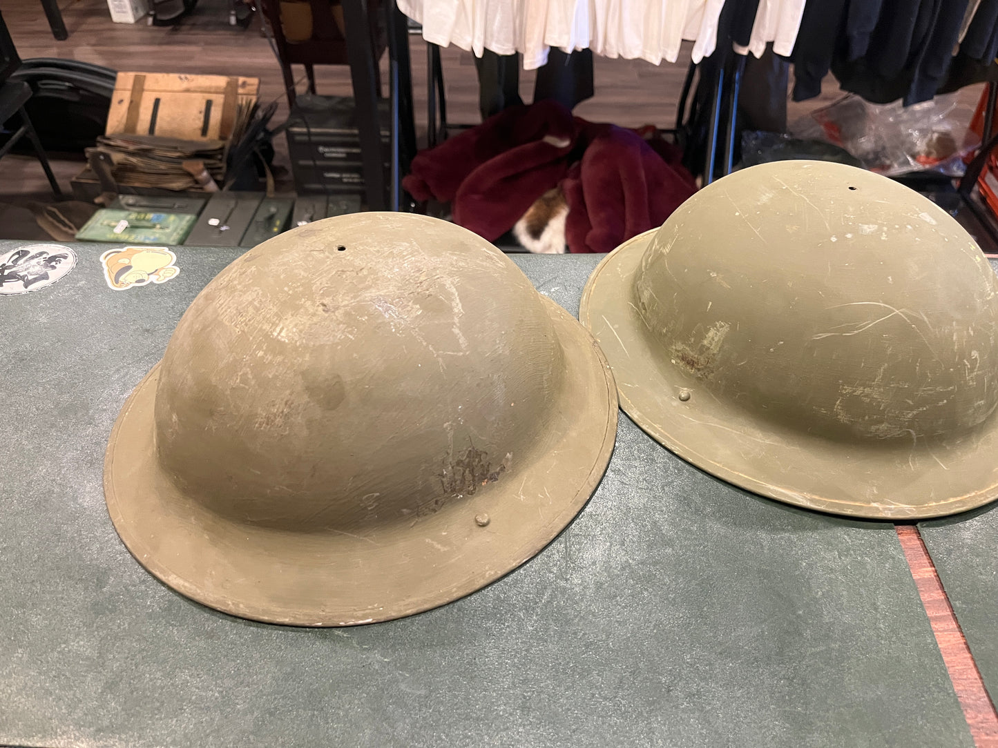 WWII Canadian Brodie Steel Helmet Shell – CSW 1941 / 1942 Marked – Original Paint, No Liner