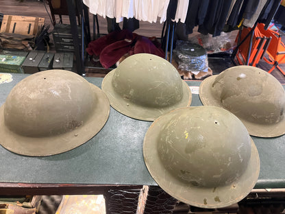 WWII Canadian Brodie Steel Helmet Shell – CSW 1941 / 1942 Marked – Original Paint, No Liner