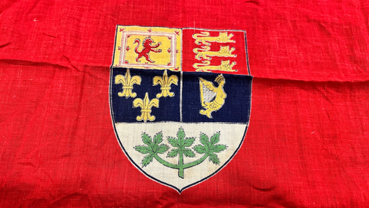 Canadian Red Ensign Flag (1921 Arms, Green Leaves) – ca. 1930s–40s – 32" × 16"