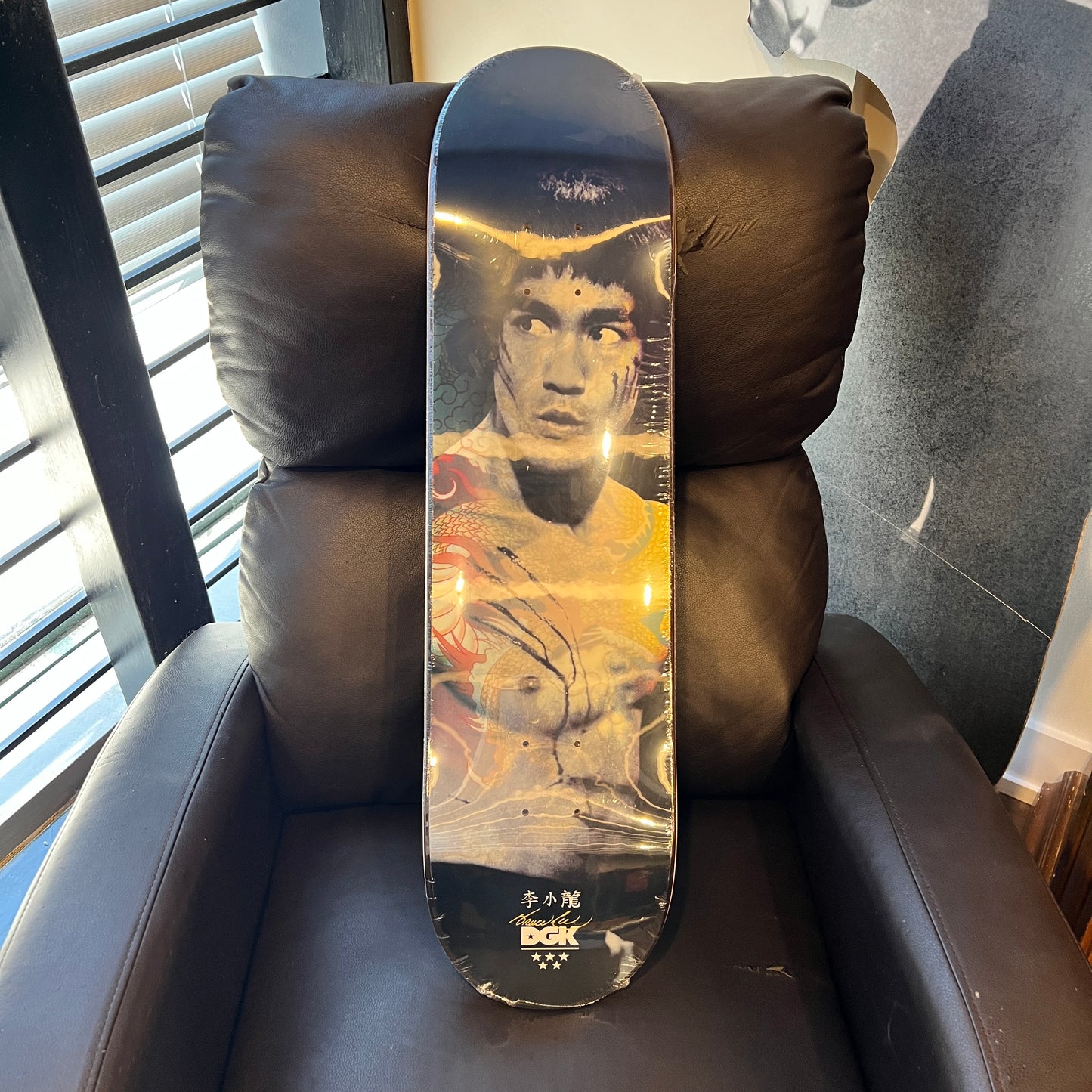 HOT｜DGK x Bruce Lee Golden Dragon Lenticular Skateboard Deck – Black – 8.0" – New in Shrink