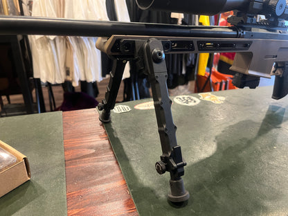 Bipied Tactique M-LOK Réglable – Pieds Pliables et Verrouillables, Embouts en Caoutchouc, Finition Noire