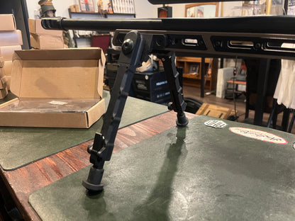 Bipied Tactique M-LOK Réglable – Pieds Pliables et Verrouillables, Embouts en Caoutchouc, Finition Noire