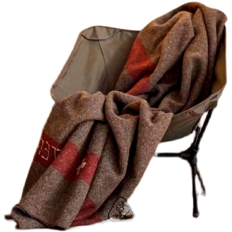 Couverture en laine style armée suisse | 100 % laine | 140 x 200 cm | 1,73 kg avec sangles