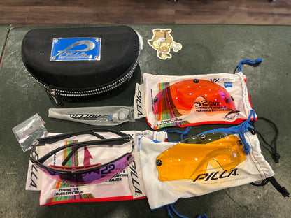 Kit de lunettes de tir Pilla Performance – Monture Tomcat avec verres Zeiss VX (22CI, 32CIMX, Orange) – Étui et accessoires