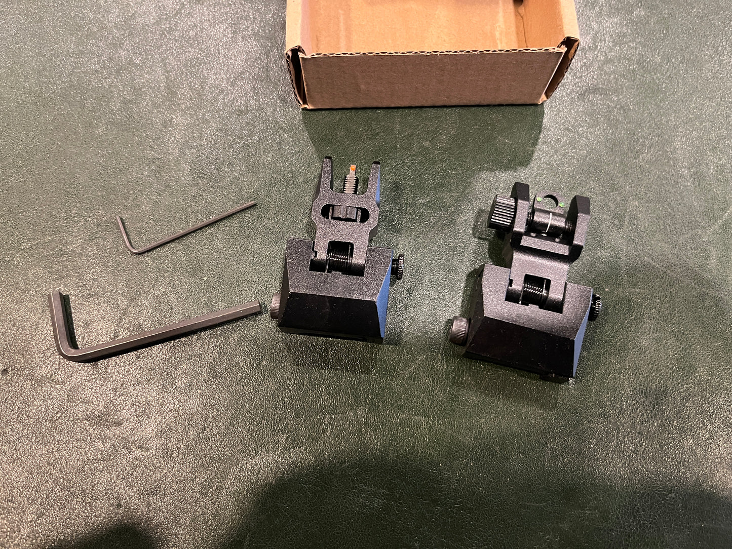 Folding Iron Sight Set for Picatinny Rail – Front & Rear Adjustable Rifle Sights