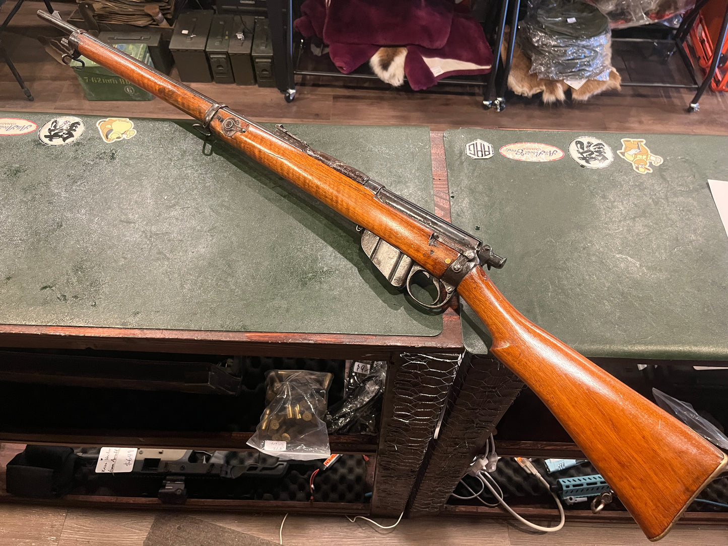 Fusil britannique Long Lee-Enfield No.I Mk.I* (1901) avec hausse de volée complète, configuration originale non-CLLE, époque de la guerre des Boers, calibre .303 British