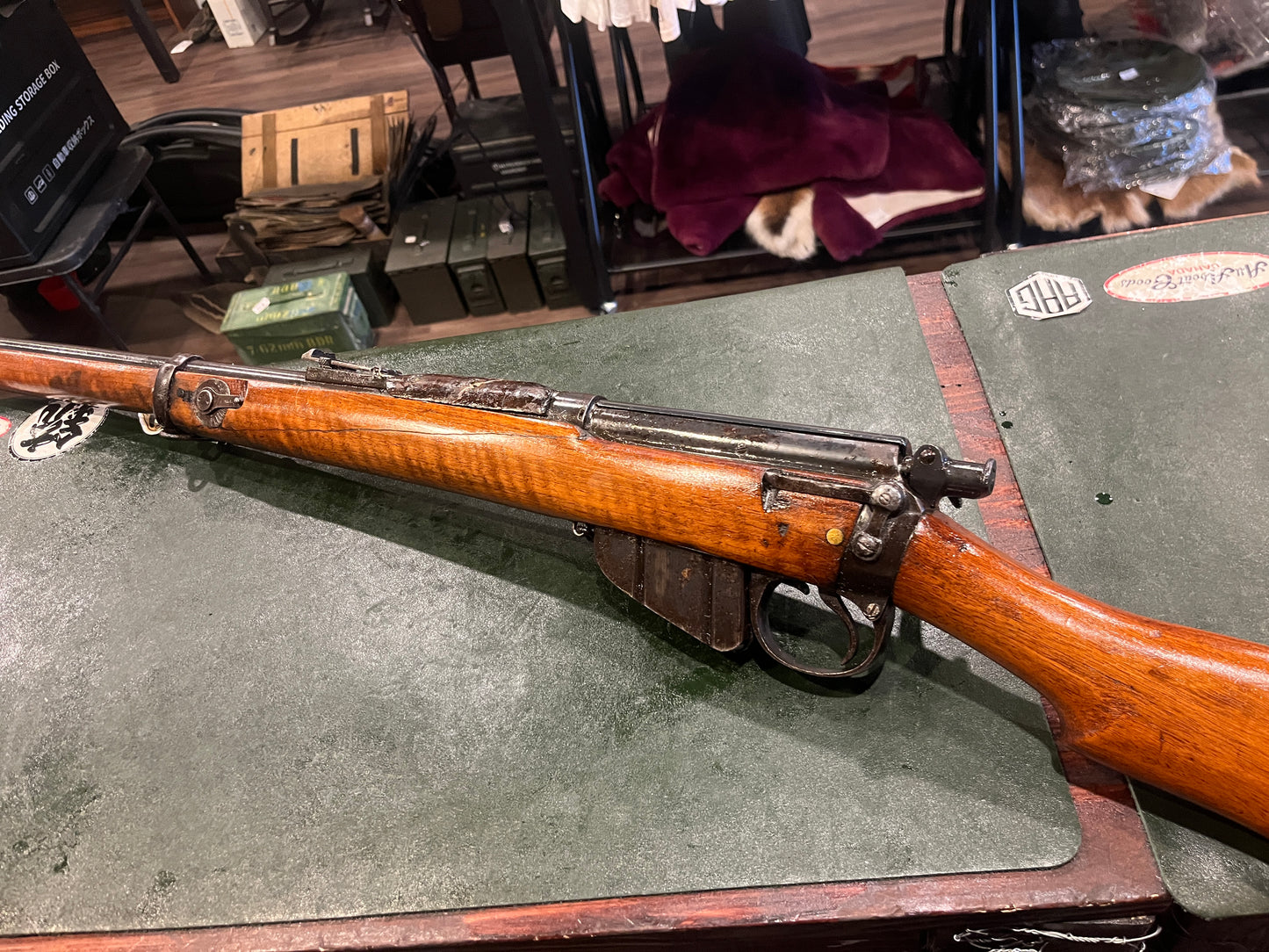 Fusil britannique Long Lee-Enfield No.I Mk.I* (1901) avec hausse de volée complète, configuration originale non-CLLE, époque de la guerre des Boers, calibre .303 British
