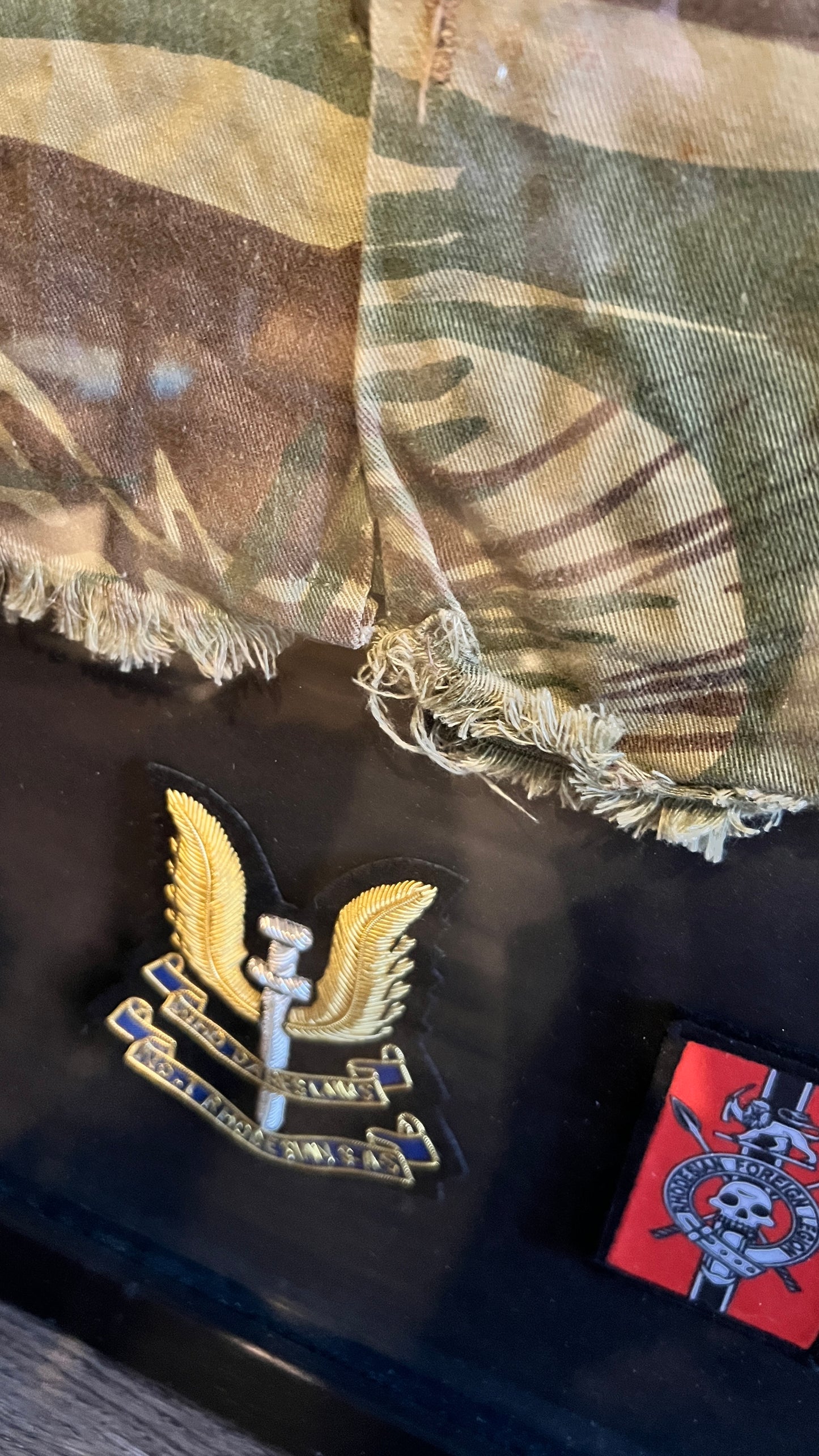 Rhodesian Brushstroke Camo Shirt (Statesman) – Large Framed Display with Unit Patches