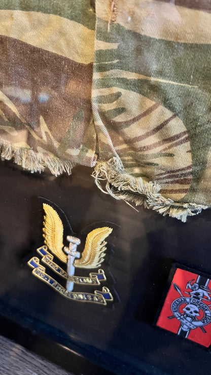Rhodesian Brushstroke Camo Shirt (Statesman) – Large Framed Display with Unit Patches