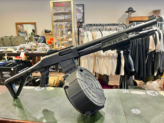 Canuck Recon 2 Pump-Action Shotgun 12GA 3″ – Mag-Fed – Extended Choke Tube – Drum & Multiple Magazines Package