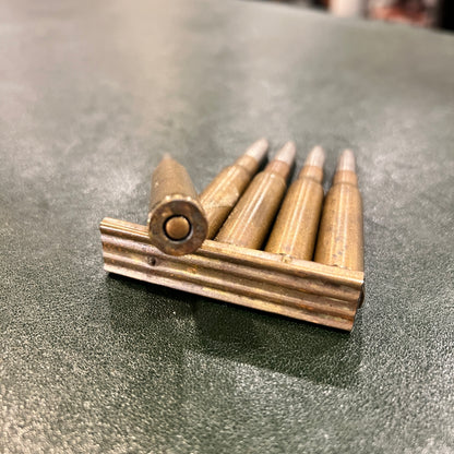 7×57mm Mauser – 1937 Mexican Military Production, 5 Rounds with Original Clip