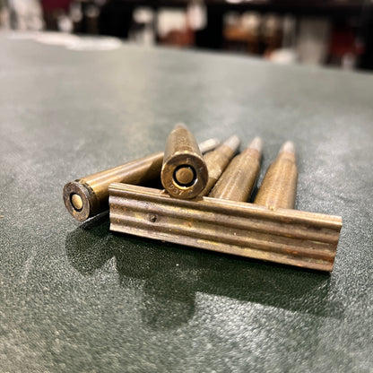 7×57mm Mauser – 1937 Mexican Military Production, 5 Rounds with Original Clip