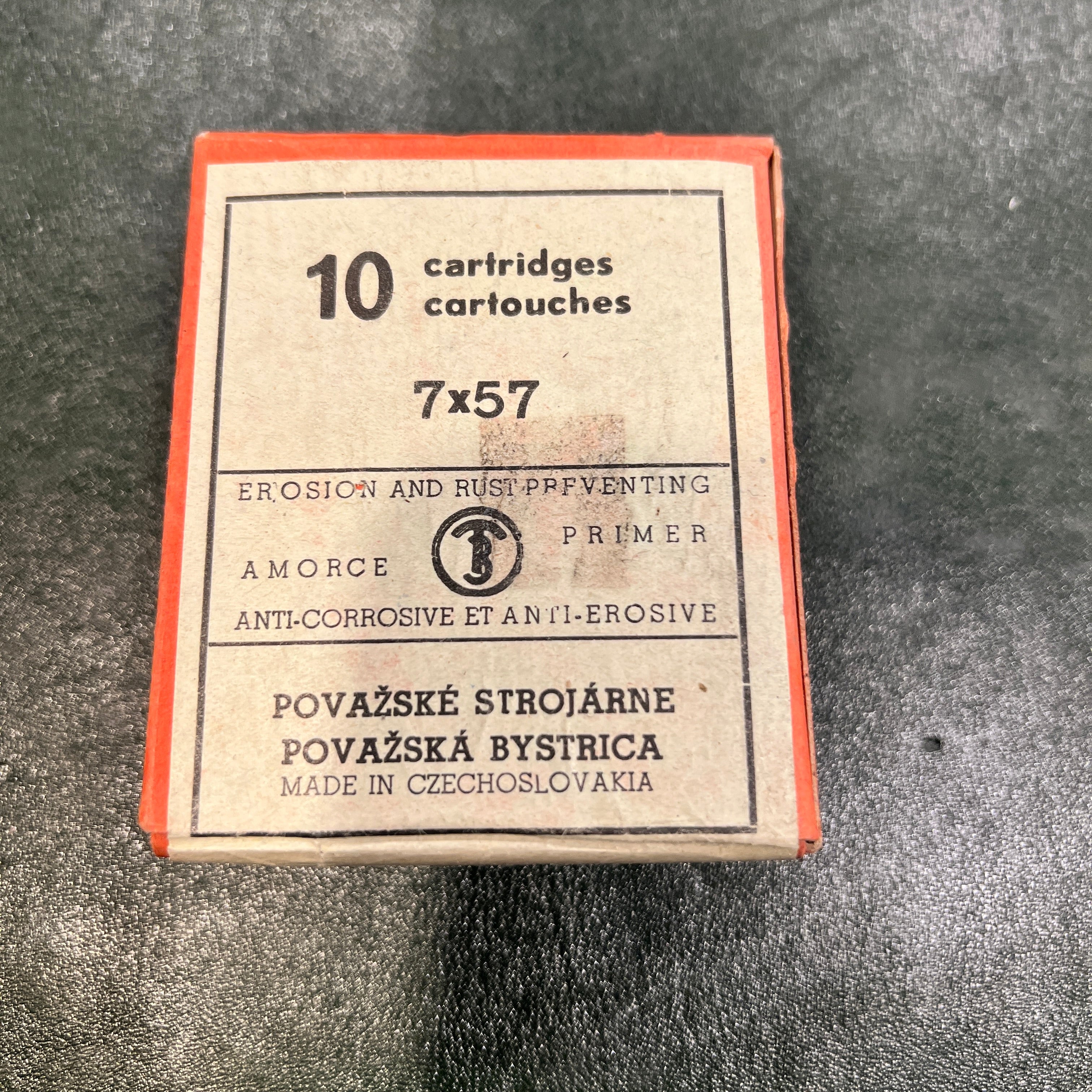 Unopened 7×57mm Ammo Box (10) — Považské Strojárne, Czechoslovakia
