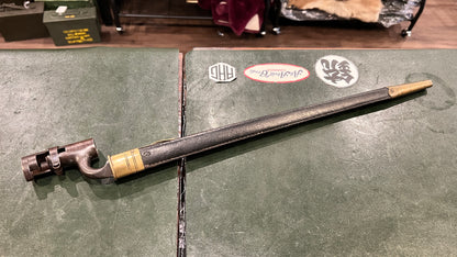 British 1853 Pattern Socket Bayonet with Leather Scabbard