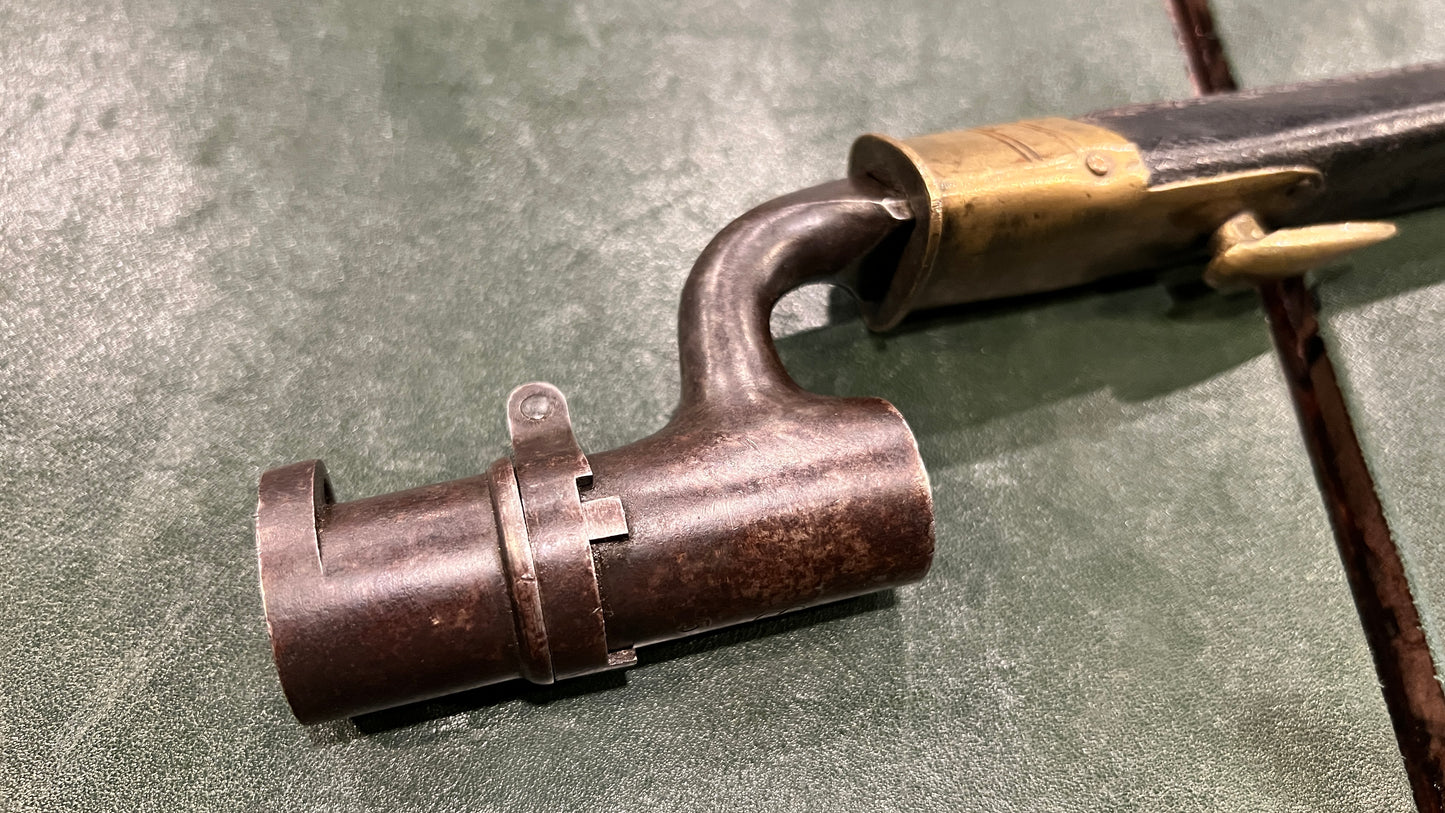 British 1853 Pattern Socket Bayonet with Leather Scabbard