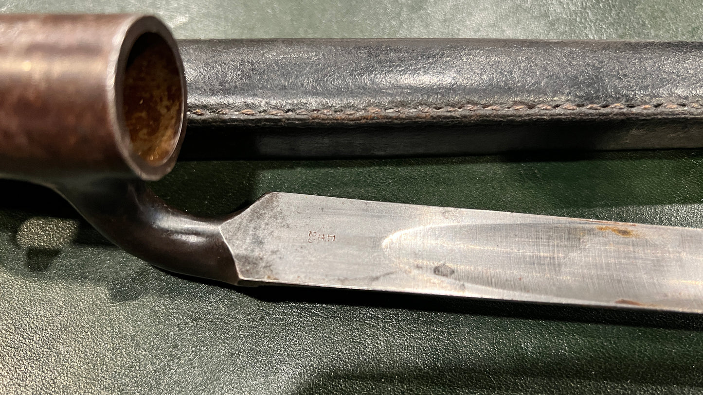 British 1853 Pattern Socket Bayonet with Leather Scabbard