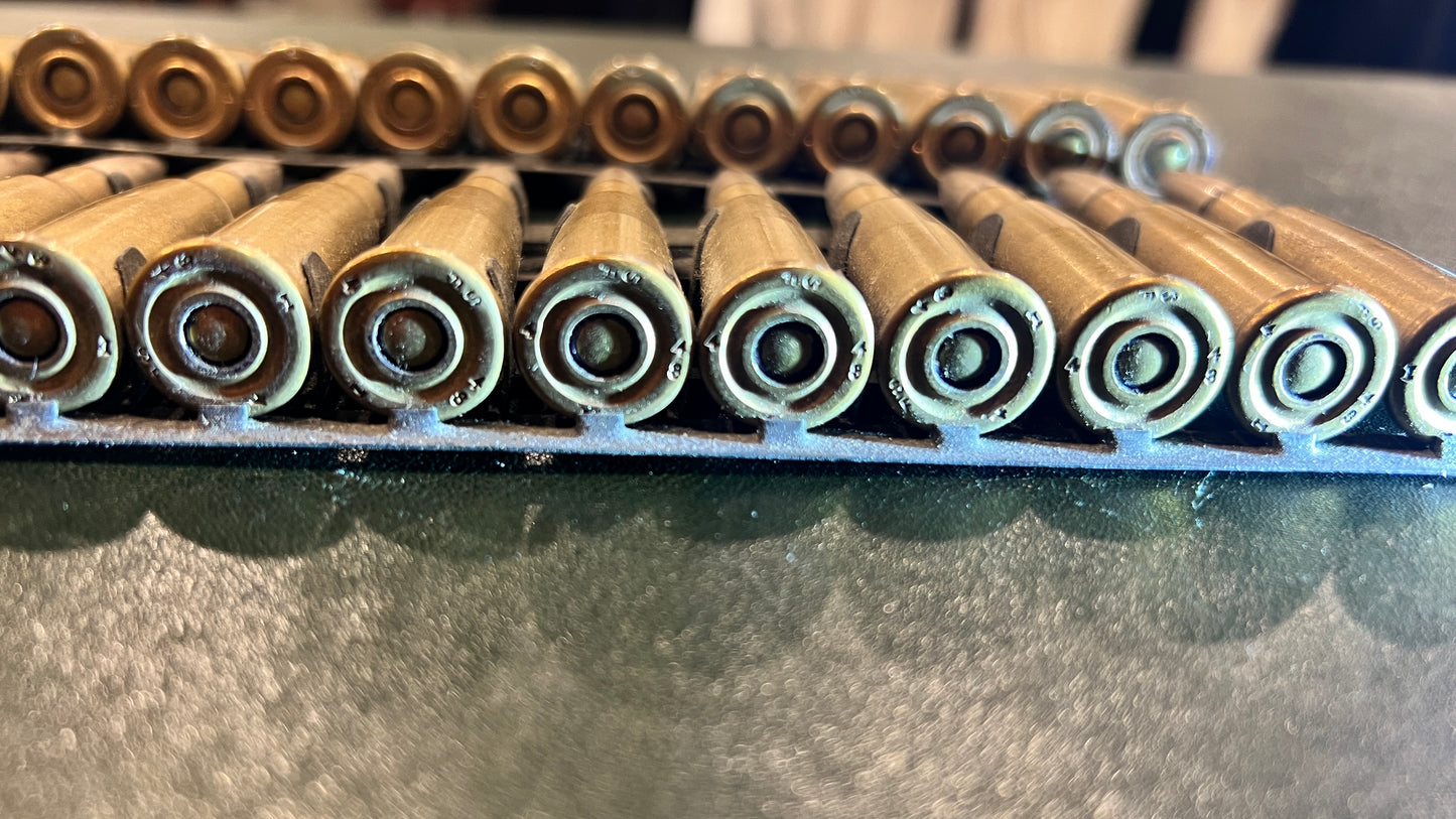 French Military 8mm Lebel Ammunition (Hotchkiss Metal Feed Strip) — 24 Rounds per Strip (Price per Strip)