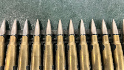 French Military 8mm Lebel Ammunition (Hotchkiss Metal Feed Strip) — 24 Rounds per Strip (Price per Strip)