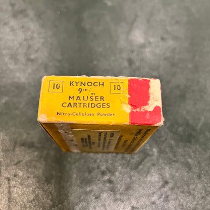 Kynoch 9mm Mauser Cartridges (Box of 10, Circa 1950s–1960s)