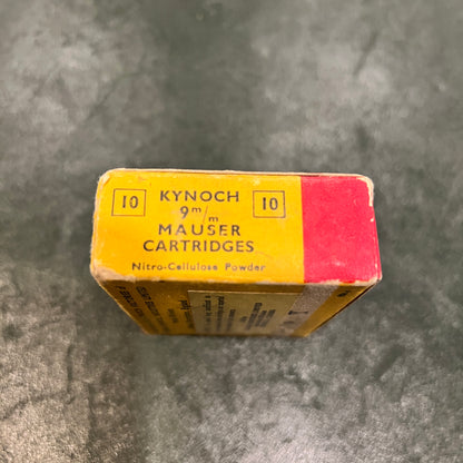 Kynoch 9mm Mauser Cartridges (Box of 10, Circa 1950s–1960s)