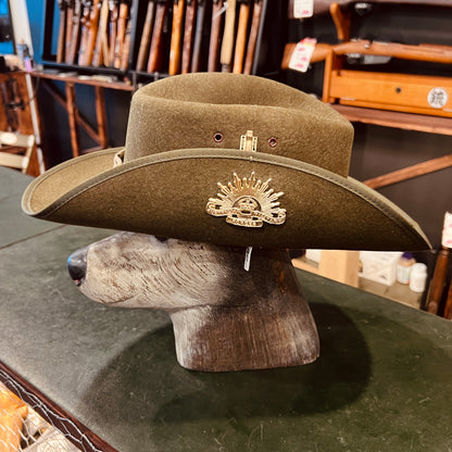 Vintage Australian Slouch Hat with Australian Military Forces Rising Sun Badge