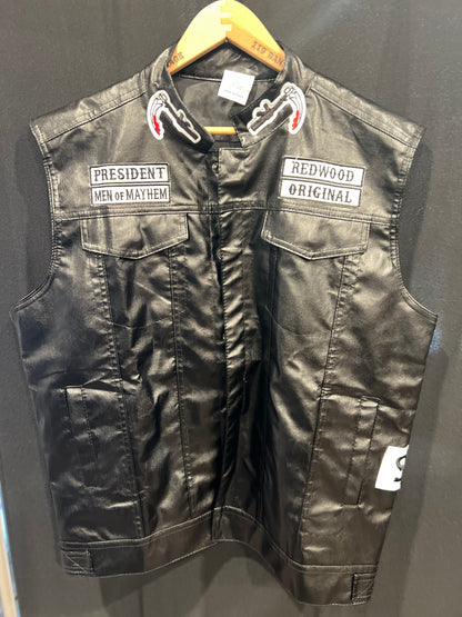 RON PEARLMAN SIGNED "SONS OF ANARCHY"  PU VEST