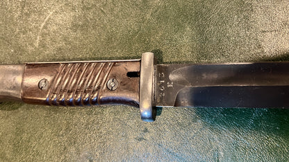 German WWII K98k Bayonet (S84/98 III pattern),  Carl Eickhorn, Solingen, matching bayonet and scabbard