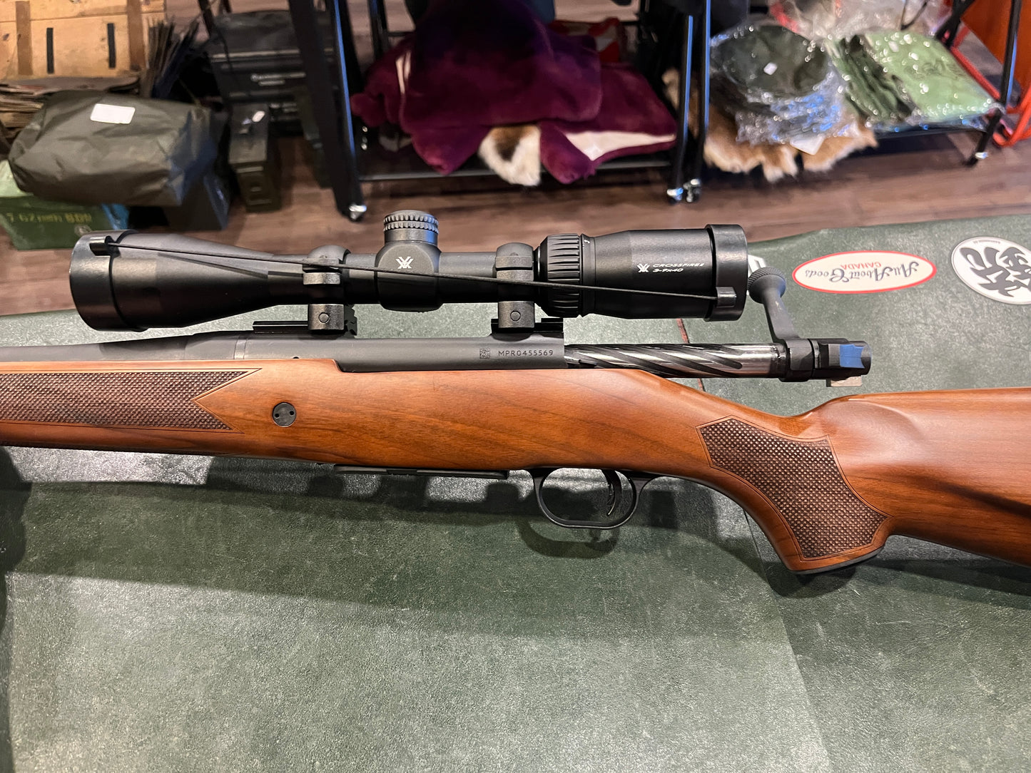Mossberg Patriot Walnut Bolt-Action Rifle Package – .308 Win w/ Vortex Crossfire II Scope – Mint Condition