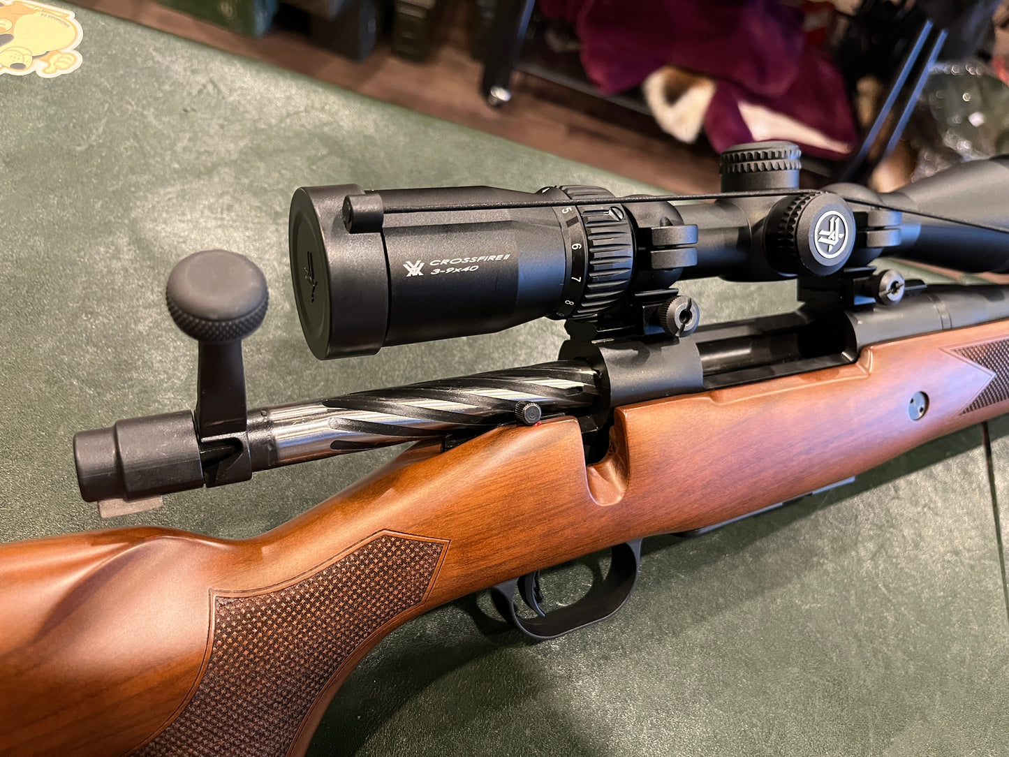 Mossberg Patriot Walnut Bolt-Action Rifle Package – .308 Win w/ Vortex Crossfire II Scope – Mint Condition