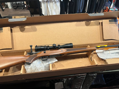Mossberg Patriot Walnut Bolt-Action Rifle Package – .308 Win w/ Vortex Crossfire II Scope – Mint Condition