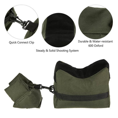 Portable Front & Rear Shooting Rest Bags – Unfilled Rifle Support Set for Hunting and Target Practice