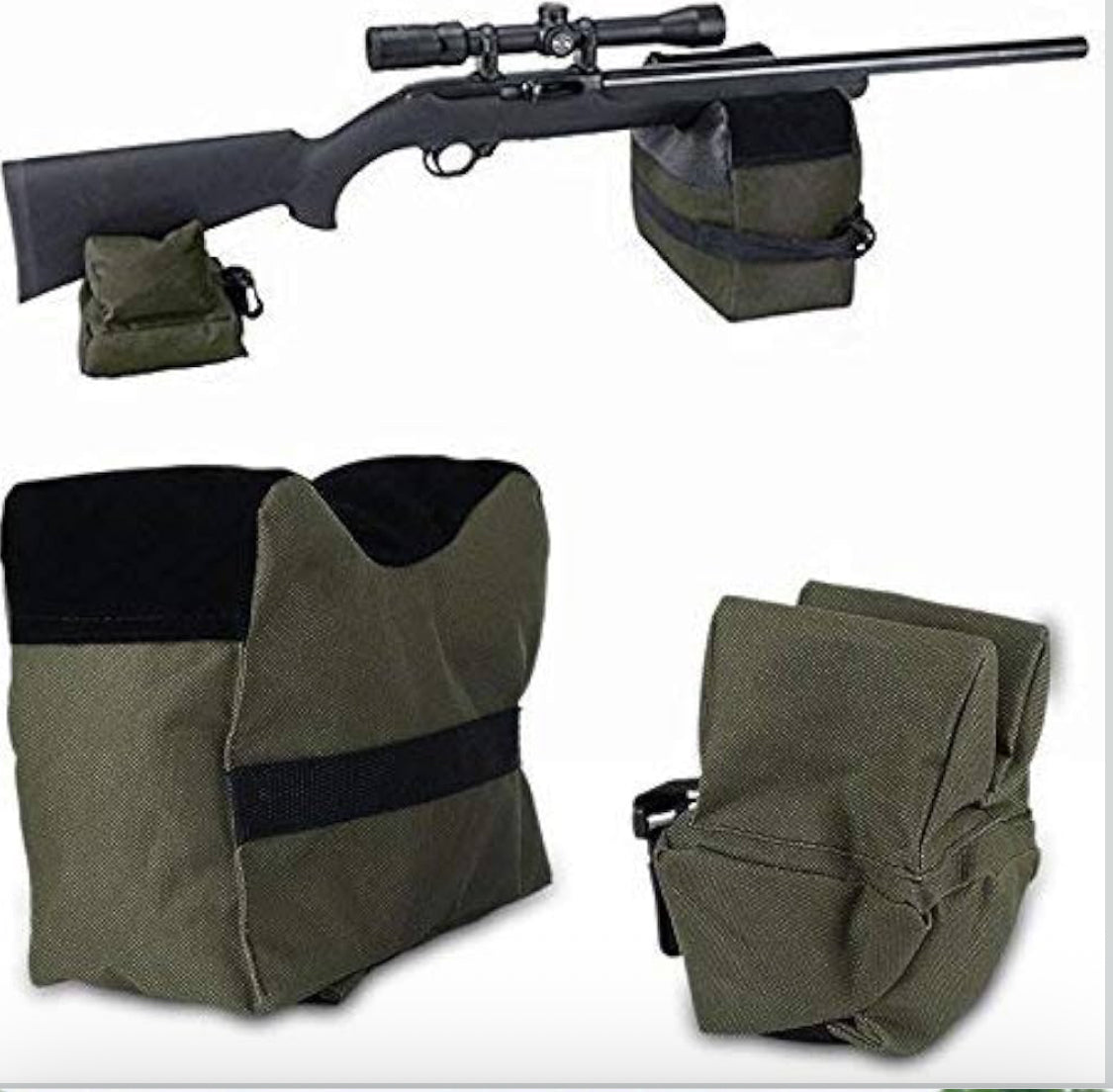 Portable Front & Rear Shooting Rest Bags – Unfilled Rifle Support Set ...