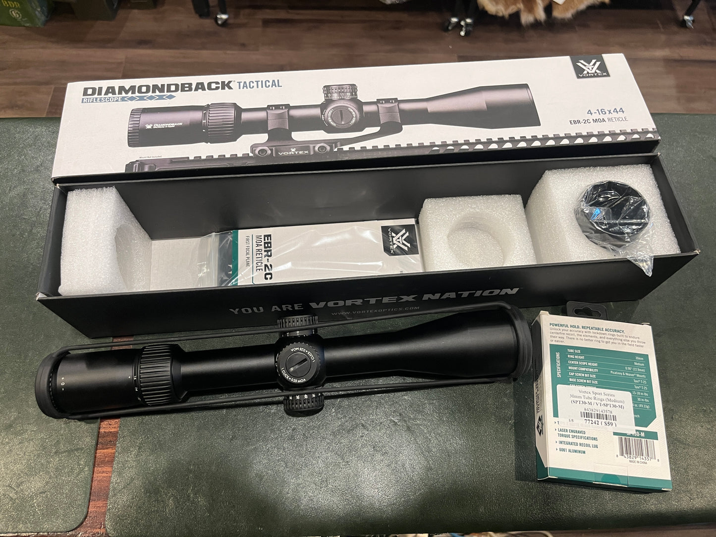 Vortex Diamondback Tactical 4-16x44 FFP Riflescope | EBR-2C MOA Reticle | Like New / Never Used | Includes 30mm Rings