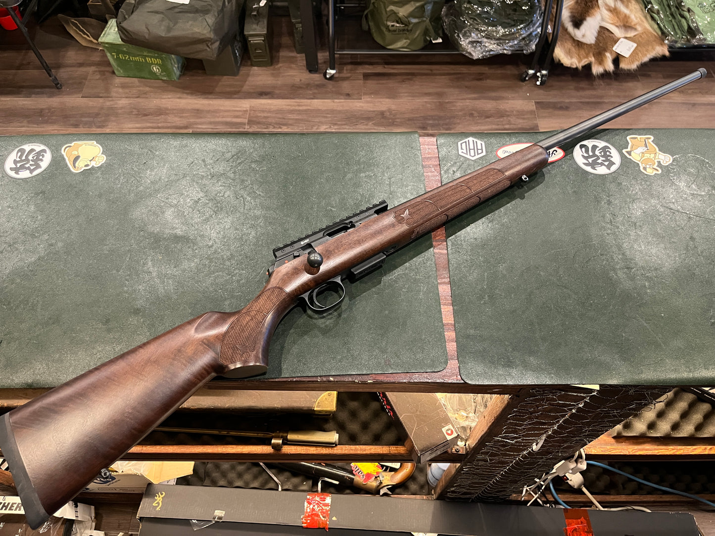 CZ 457 American .22 WMR Bolt-Action Rifle | Walnut Stock | MDT 20 MOA Rail | Original Box