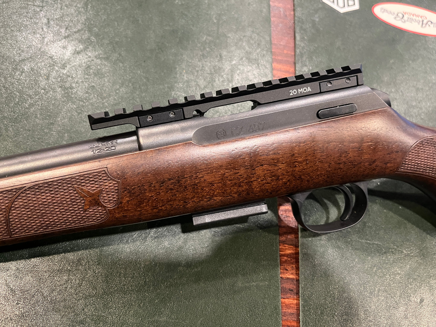 CZ 457 American .22 WMR Bolt-Action Rifle | Walnut Stock | MDT 20 MOA Rail | Original Box