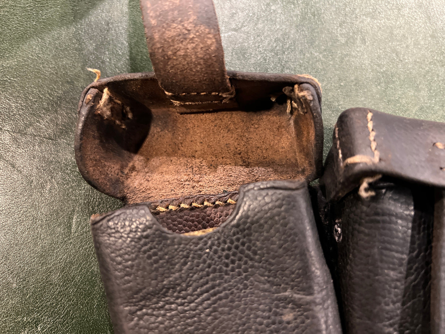 Original 1938 German Kar98k Triple Ammo Pouch (Wehrmacht Issue / With Soldier Name Tag)
