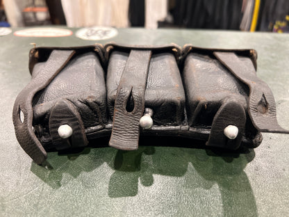 Original 1938 German Kar98k Triple Ammo Pouch (Wehrmacht Issue / With Soldier Name Tag)