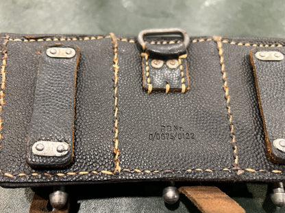 West German Bundeswehr/BGS Triple-Cell Leather Pouch (RB-Nr Marked, 1950s–1960s)