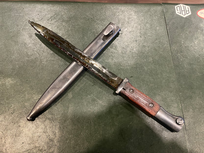 German Military Bayonet with Scabbard – Marked "41 S/238" – Mismatched Numbers