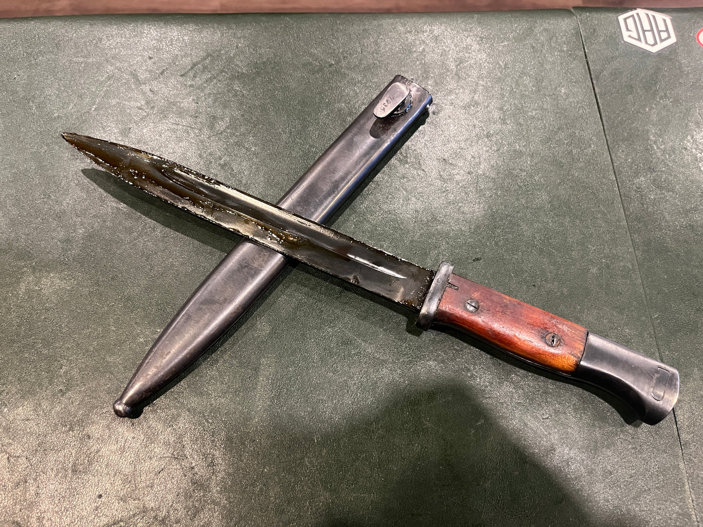 German Military Bayonet with Scabbard – Marked "41 S/238" – Mismatched Numbers