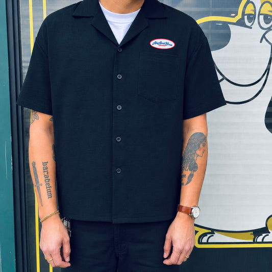 All About Goods Canada Logo Camp Shirt – Relaxed Fit – Vintage Logo Print