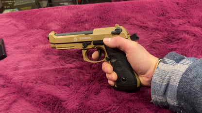Pistolet airsoft style Taurus PT92, finition beige - Billes BB 6 mm